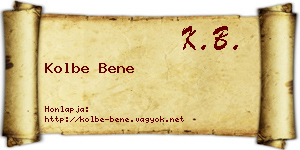 Kolbe Bene névjegykártya